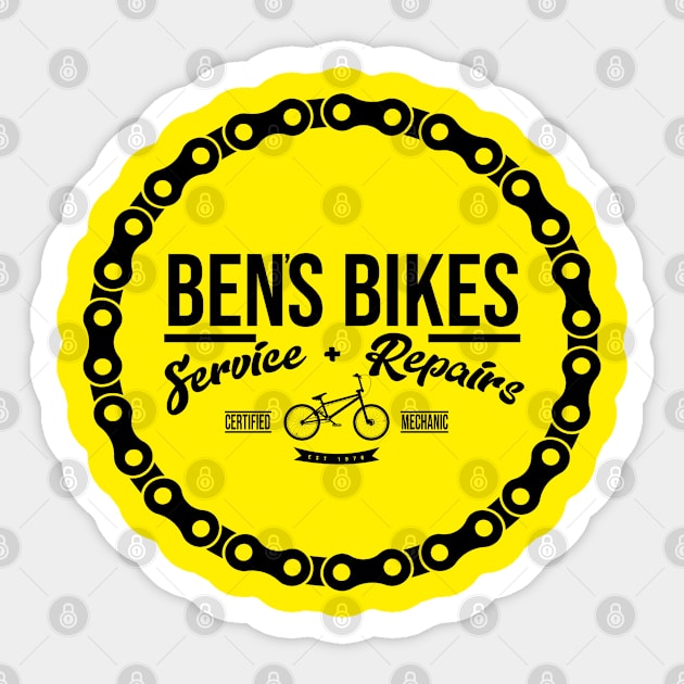 BMX Ben's Bike Shop Sticker by Hucker Apparel